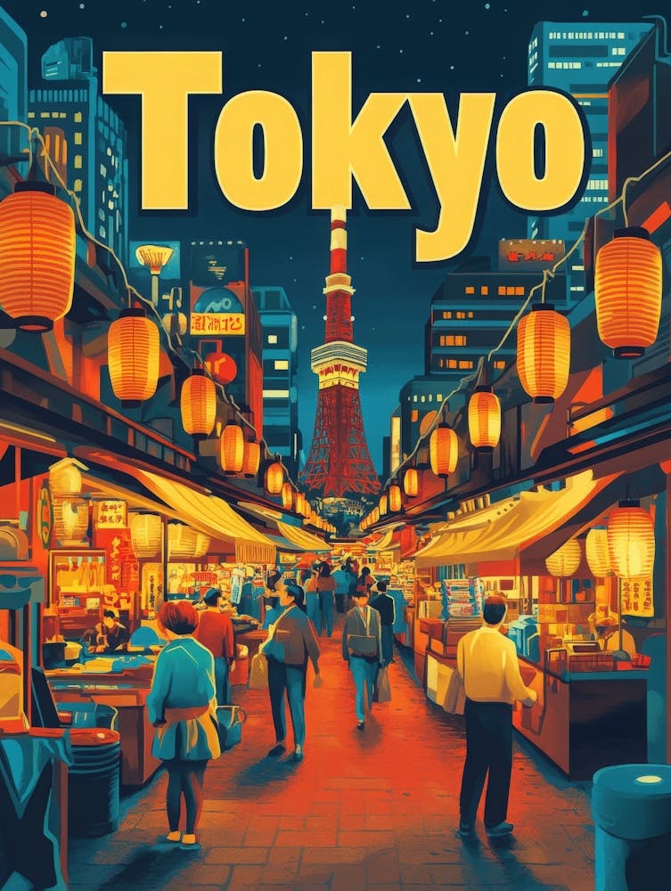 Aihrgdesign A 1970s Inspired Travel Poster For Tokyo 5
