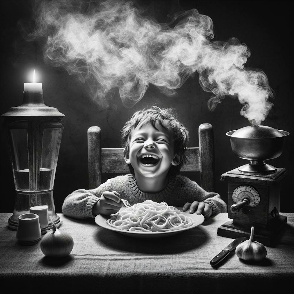 Little Boy Eating Spaghetti