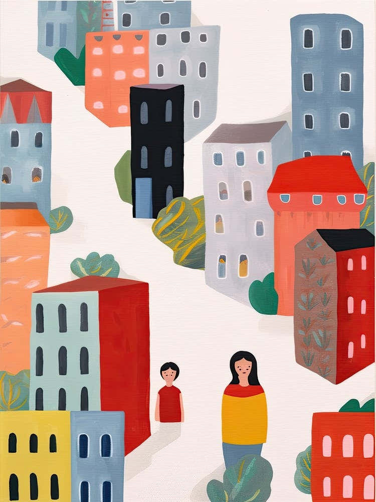 San Francisco, California Scene, Tiny People And Illustration 8