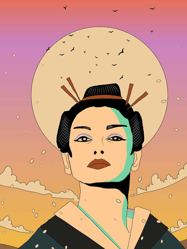 Geisha Woman In Japan