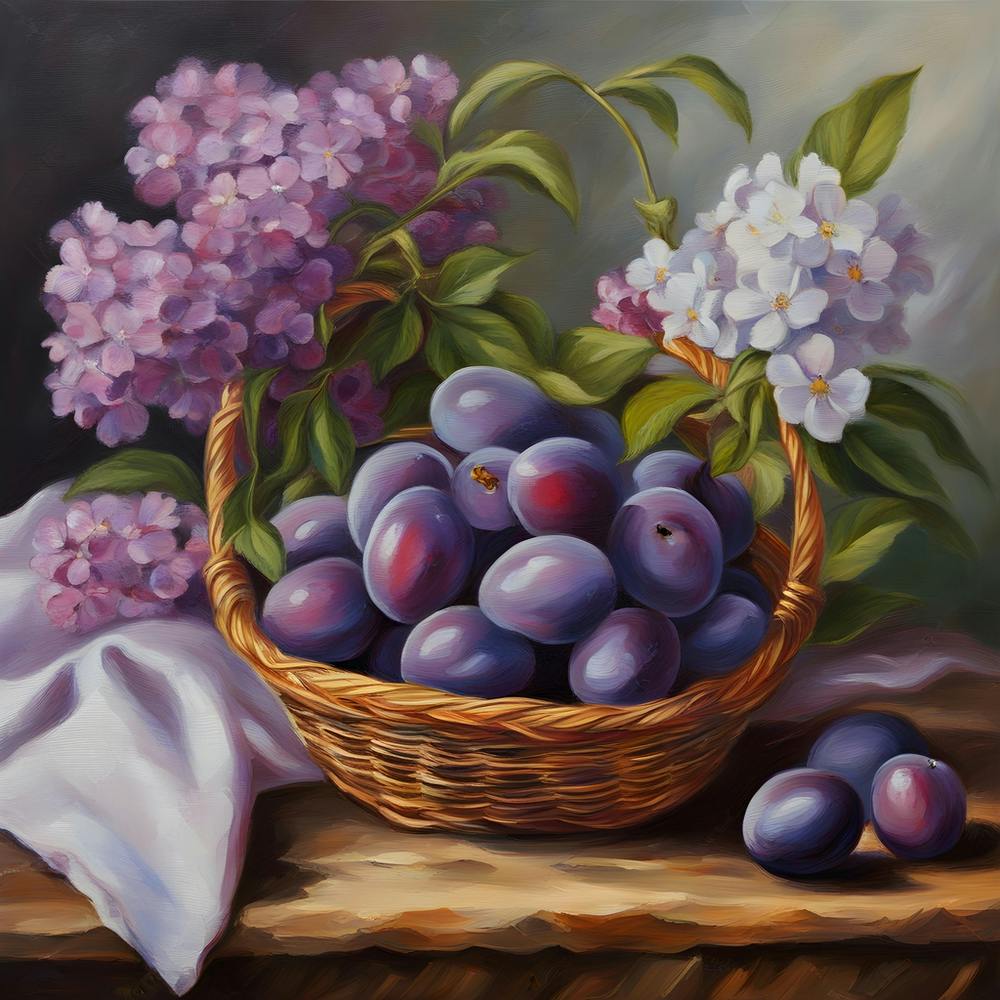 Plums In A Basket