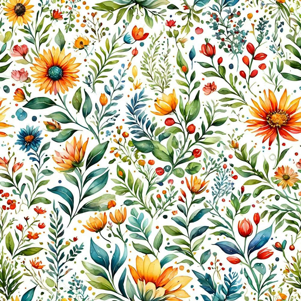 Watercolor Floral Pattern 6