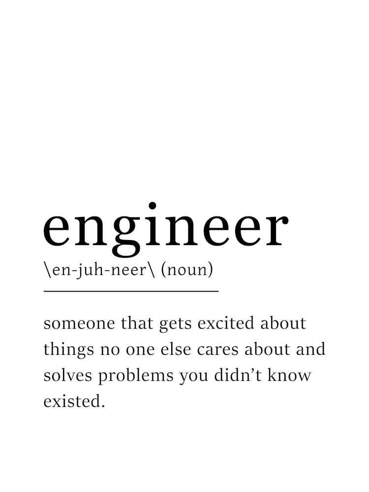 Engineer Definition Poster - Dictionary