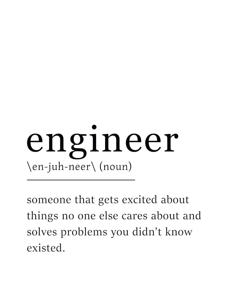 Engineer Definition Poster - Dictionary