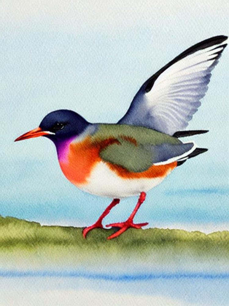 Common Tern Watercolour Bird