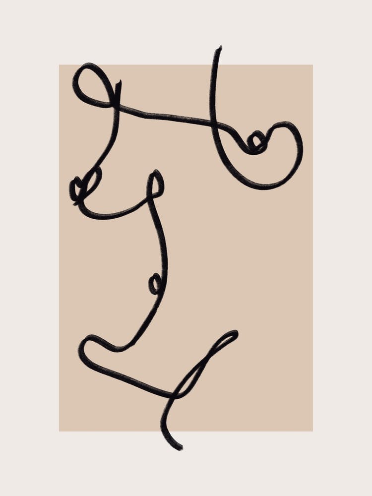 Abstract Minimal Nude Line Art