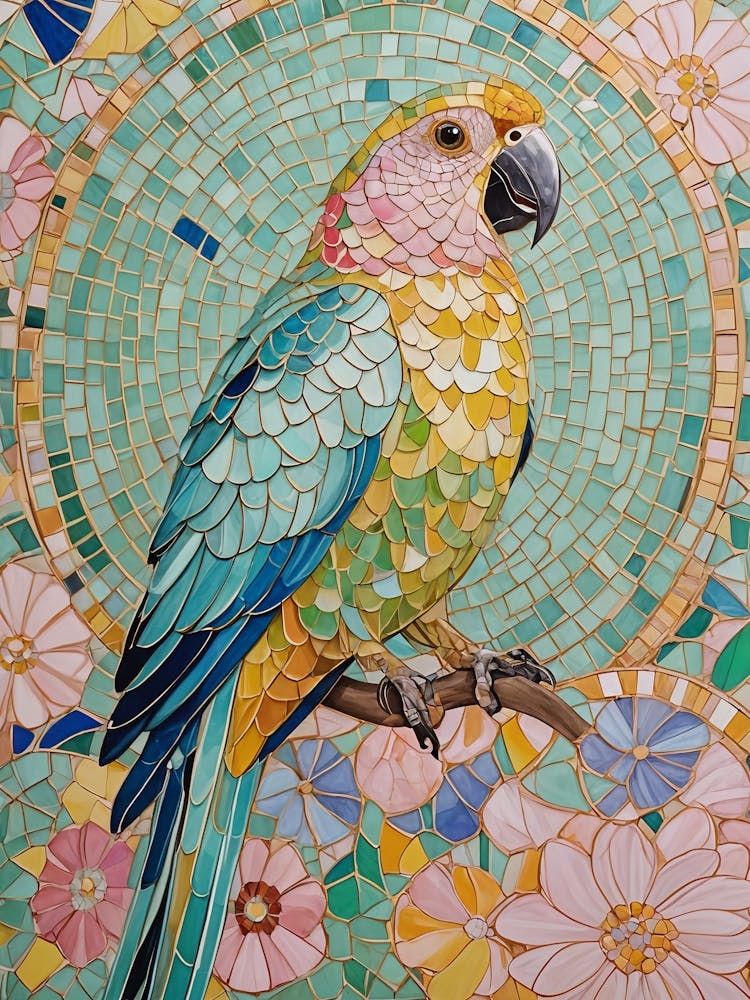 Tropical Pastel Mosaic Parrot
