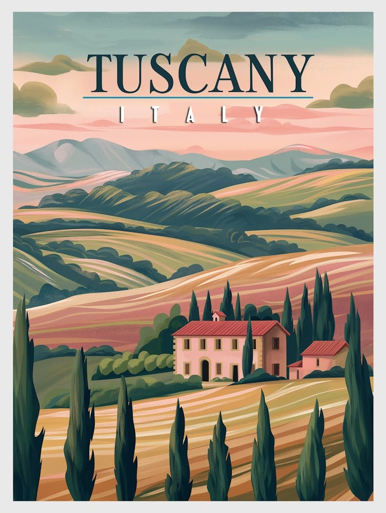 Tuscany Italy Travel Poster