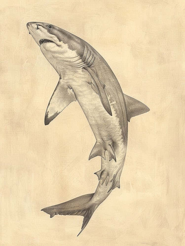 Angel Shark Vintage Illustration 4