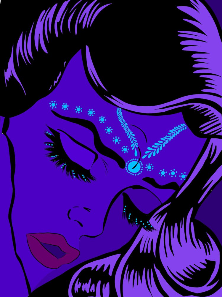 Pop art model purple