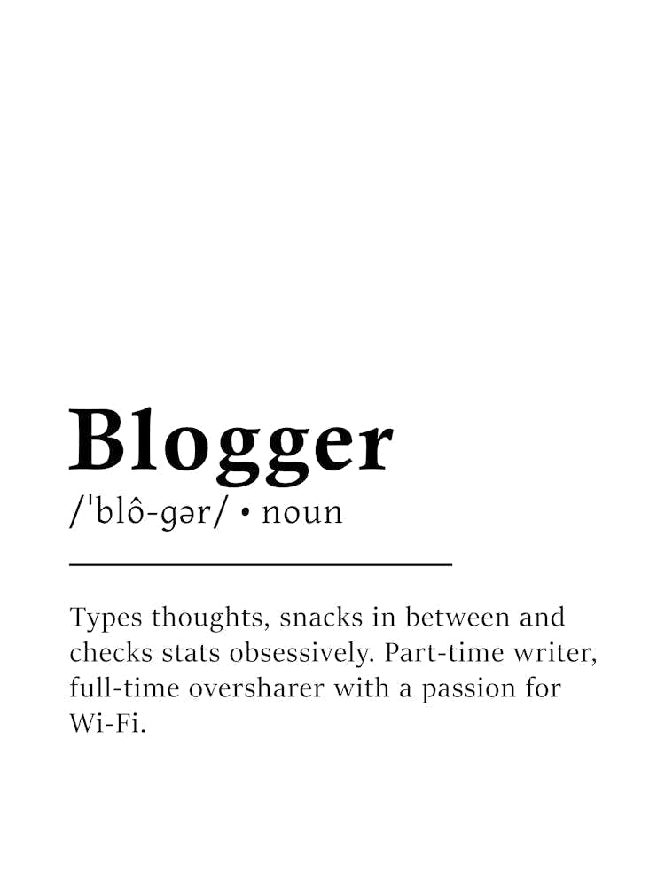Blogger Definition Poster - Dictionary
