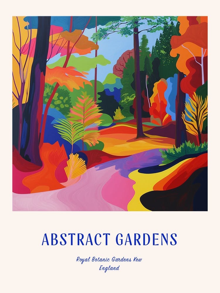 Colourful Gardens Royal Botanic Gardens Kew United Kingdom 4 Blue Poster