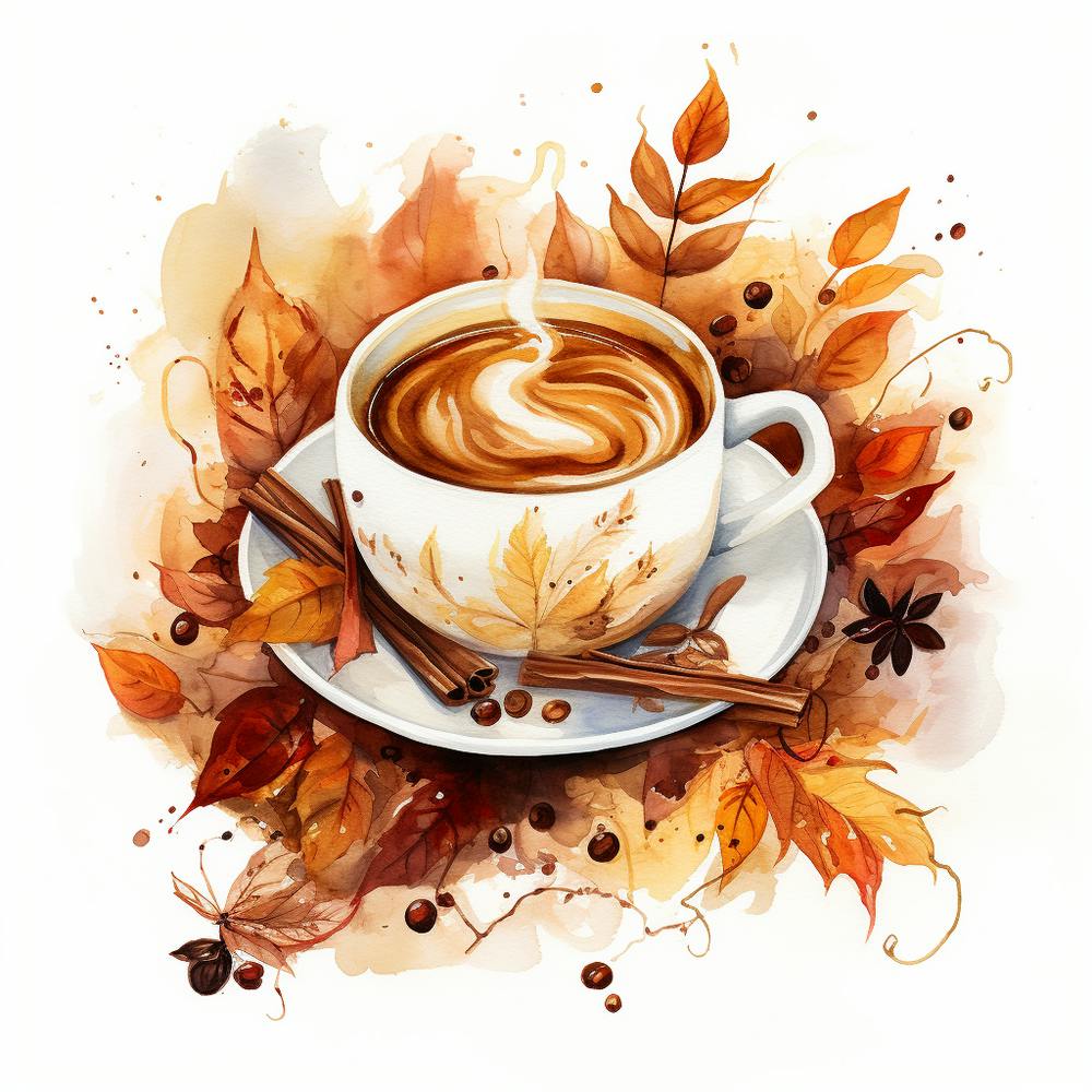 Coffee And Autumn Leaves