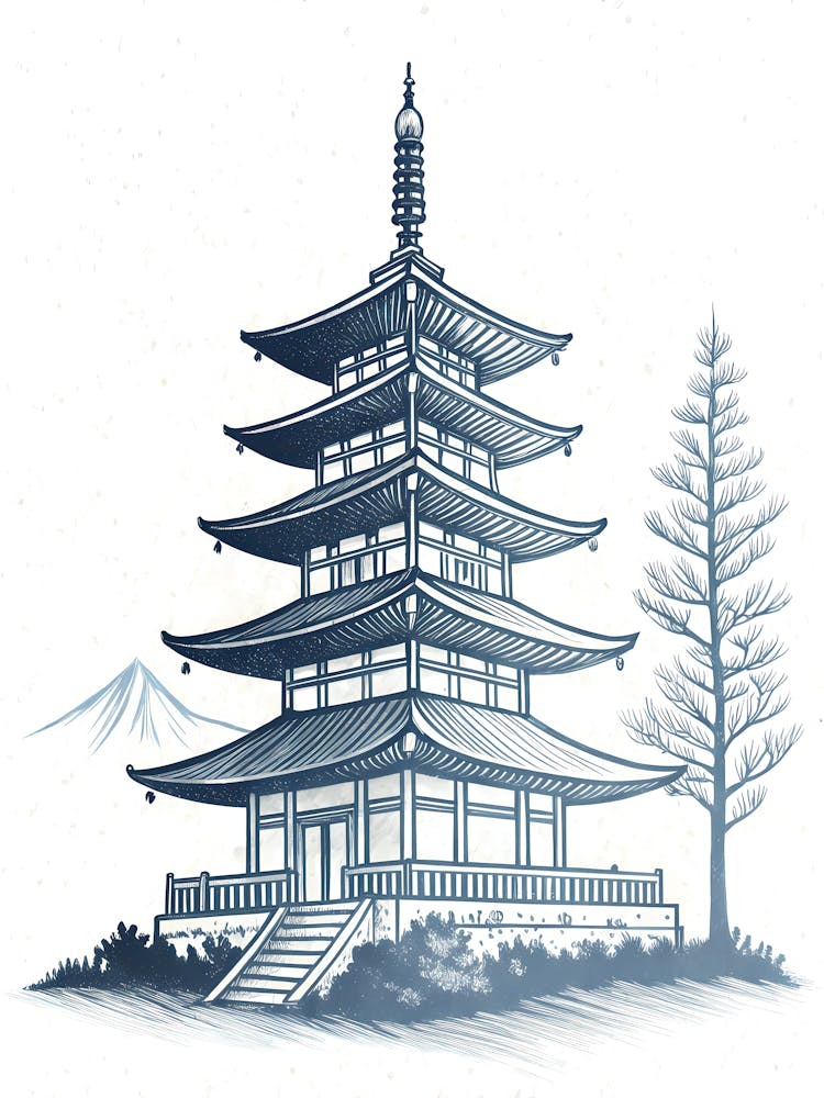 Minimalist Ink Sketch Of Abstract Silhouette Of