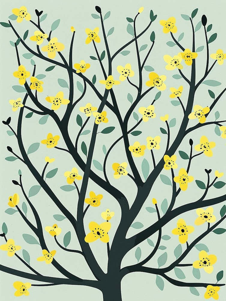 Paulownia Tree Illustration Flat 4