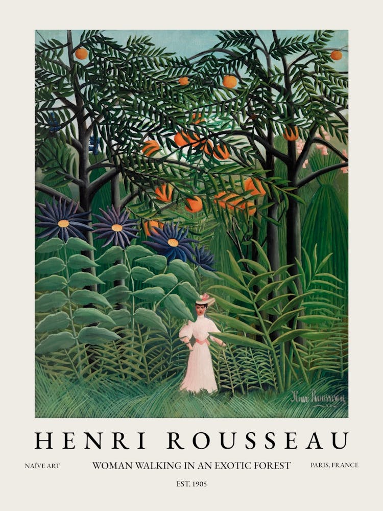 Henri Rousseau Woman Walking In An Exotic Forest