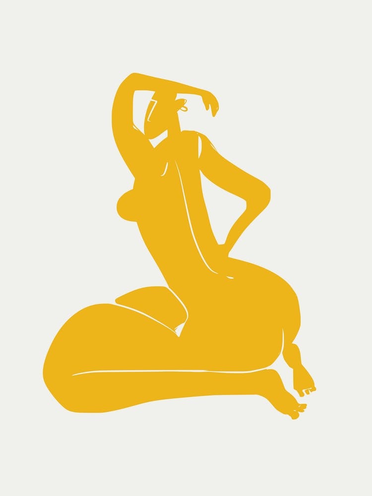 Curvy Nude In Yellow