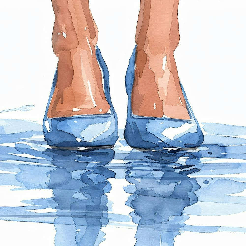 Blue Shoes In Water