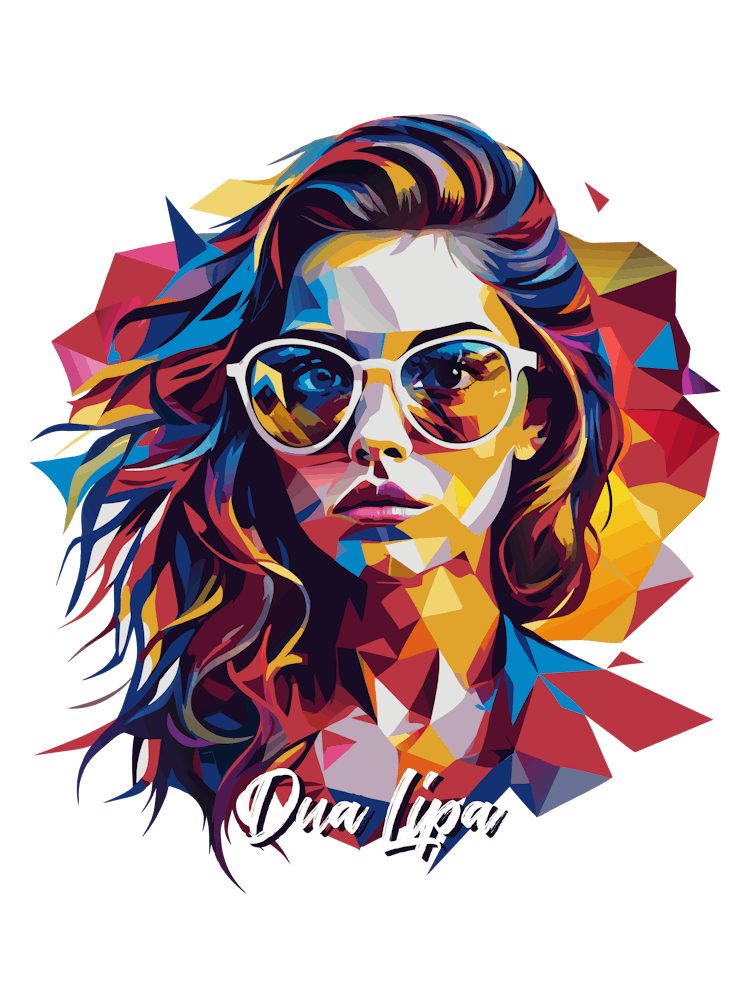 Dua Lipa 02 Portrait Music Icon Style WPAP Pop Art