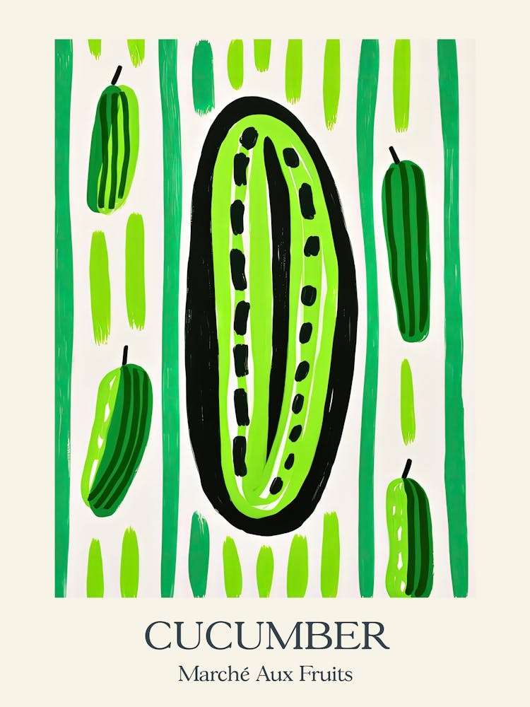 Marche Aux Fruits Cucumber Fruit Summer Illustration 1