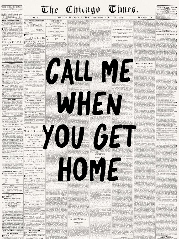 Call Me When You Get Home Newspaper Poster