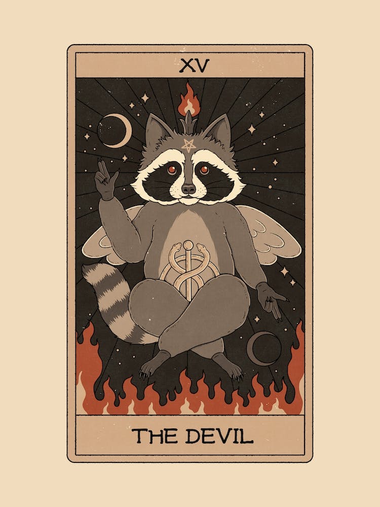 The Devil   Raccoons Tarot