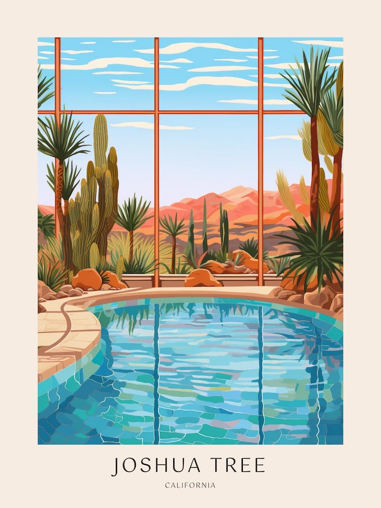 Joshua Tree California 2 Midcentury Modern Pool Poster