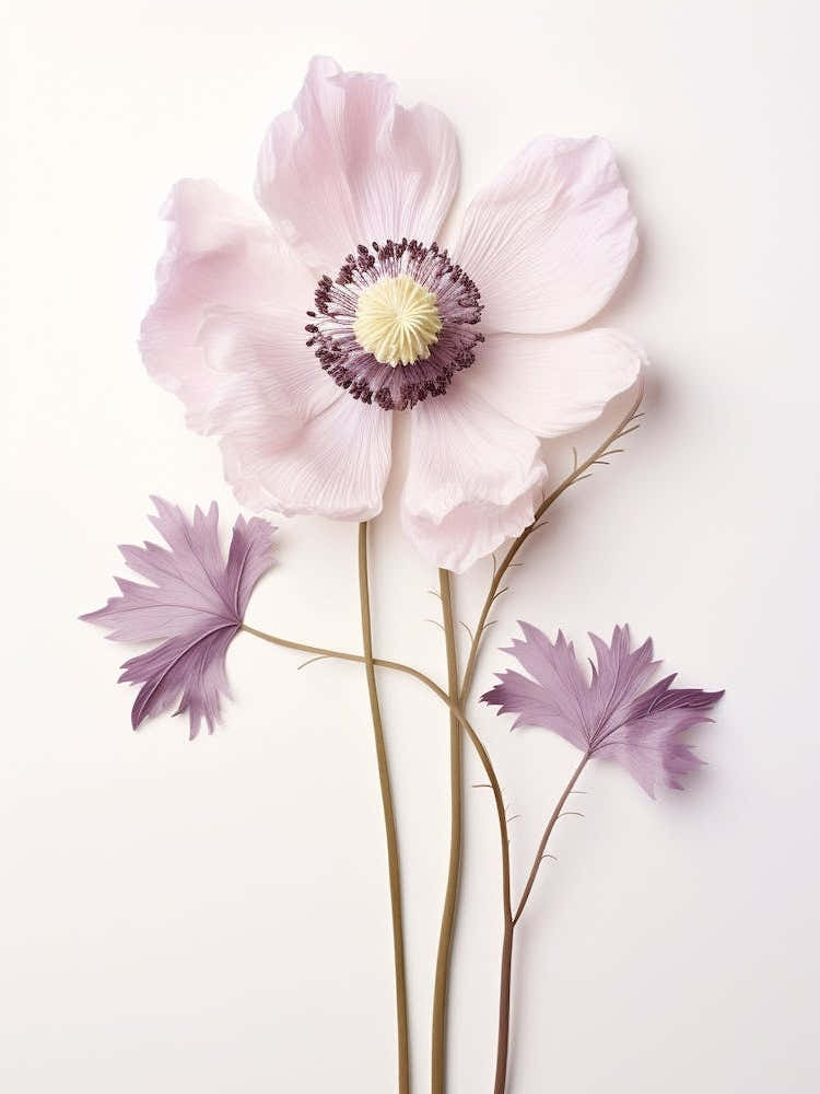 Pressed Flower Botanical Art Anemone 2