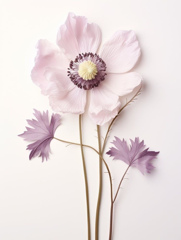 Pressed Flower Botanical Art Anemone 2