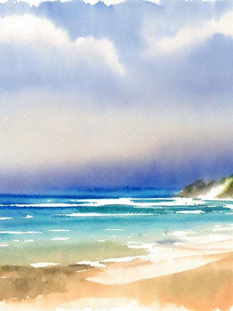 Coolum Beach 2, Australia Watercolour
