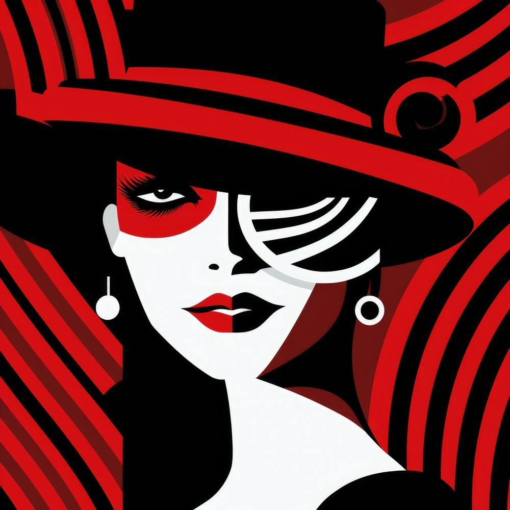 Lady In Red Hat