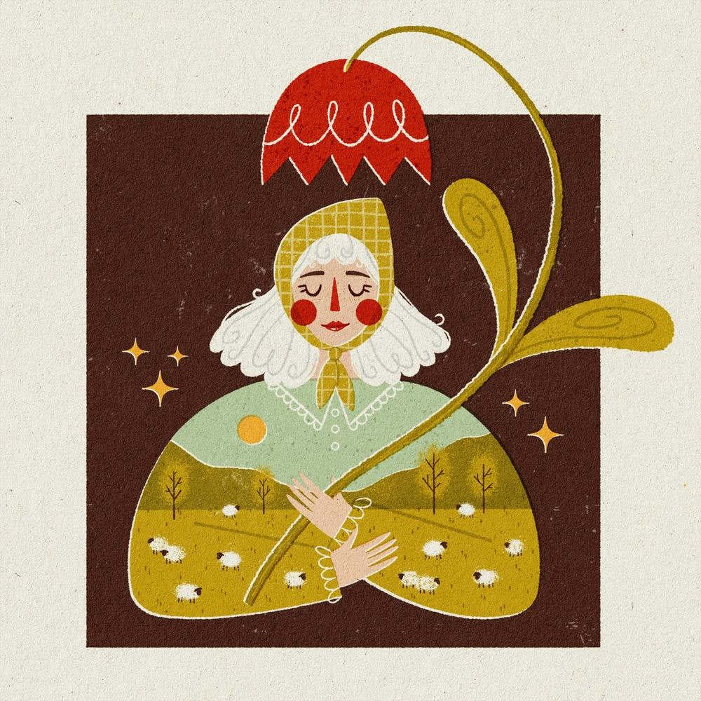 Flower Umbrella Square