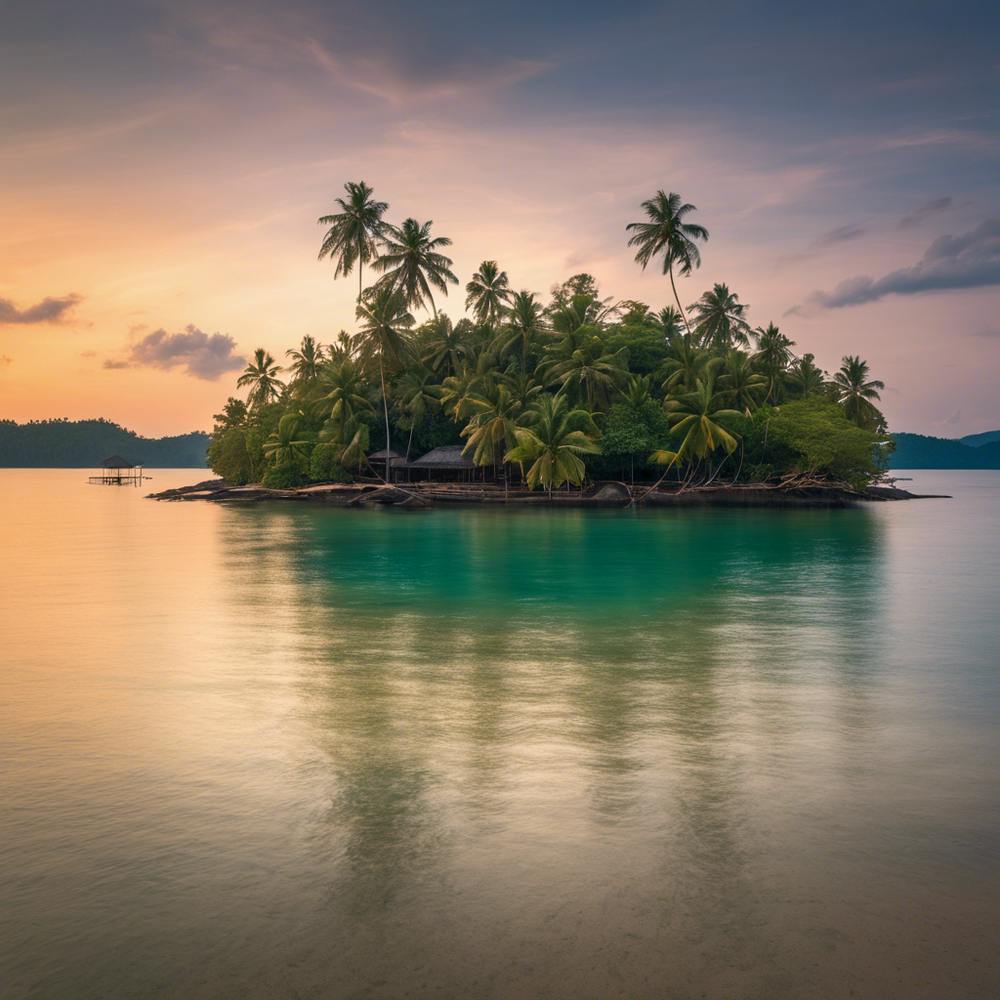 Sunset On A Tropical Island