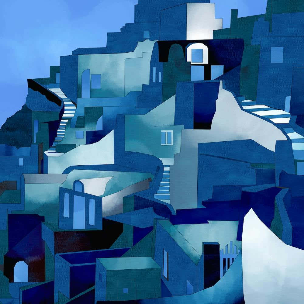 Santorini Blue Square