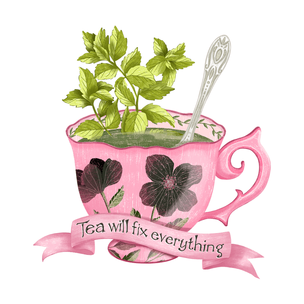 Pink vintage teacup