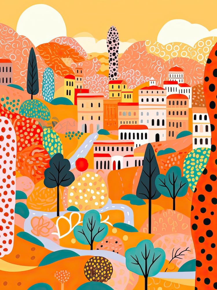 Rome, Illustration In The Style Of Pop Art 2