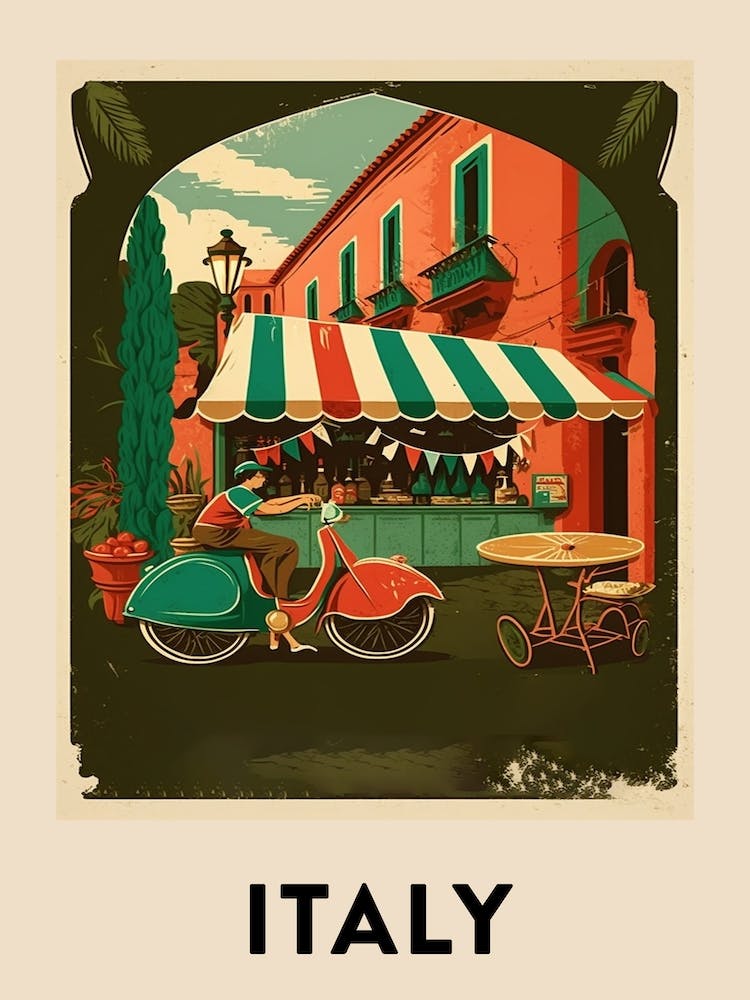 Italy 6 Vintage Travel Poster