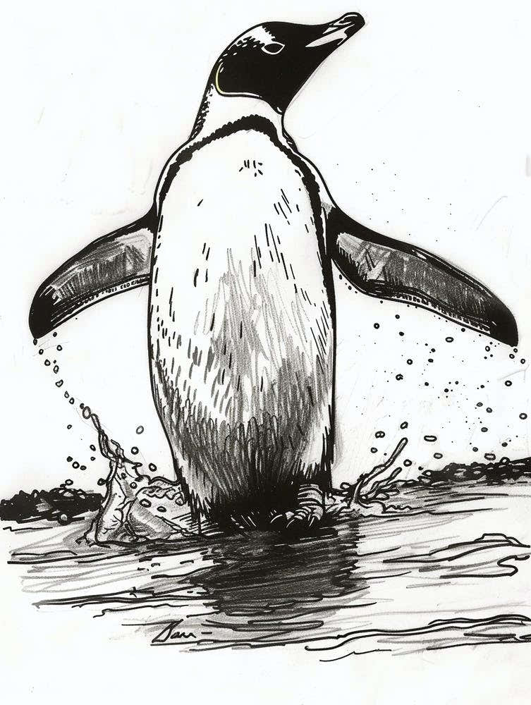 Emperor Penguin Hauling Out Of The Water 3