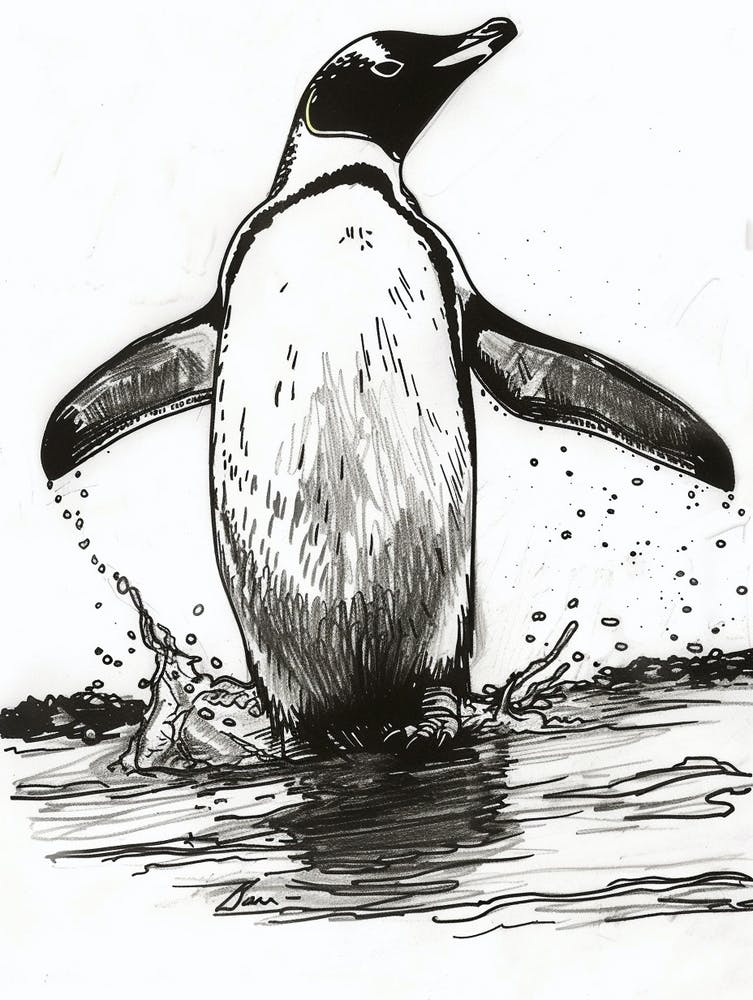 Emperor Penguin Hauling Out Of The Water 3