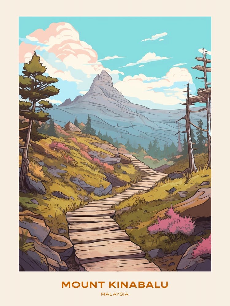 Mount Kinabalu Malaysia Hike Poster