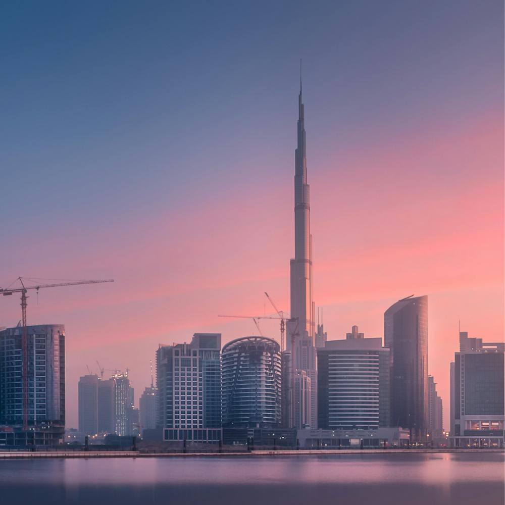 Dubai Skyline At Sunset