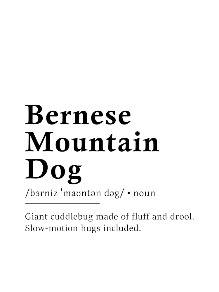 Bernese Mountain Dog Definition Poster - Dictionary