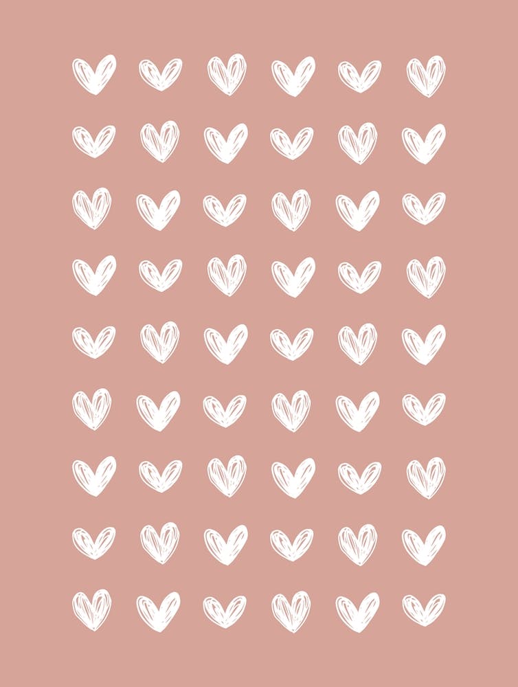 Scribble Hearts - Dusty Pink