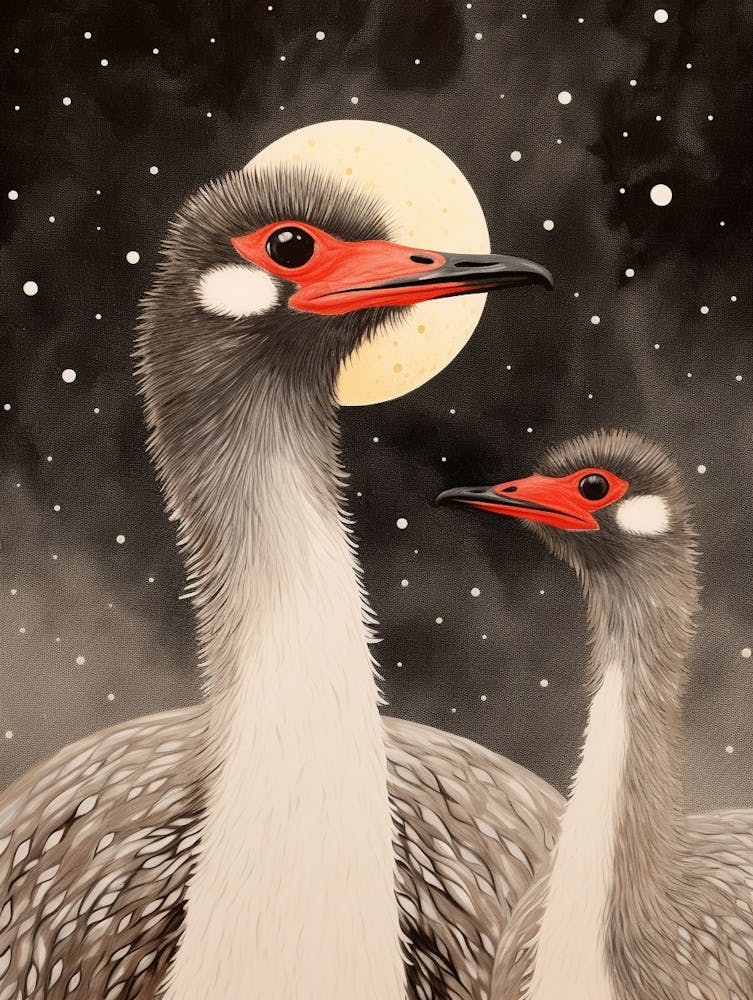 Bird Illustration Ostrich 2
