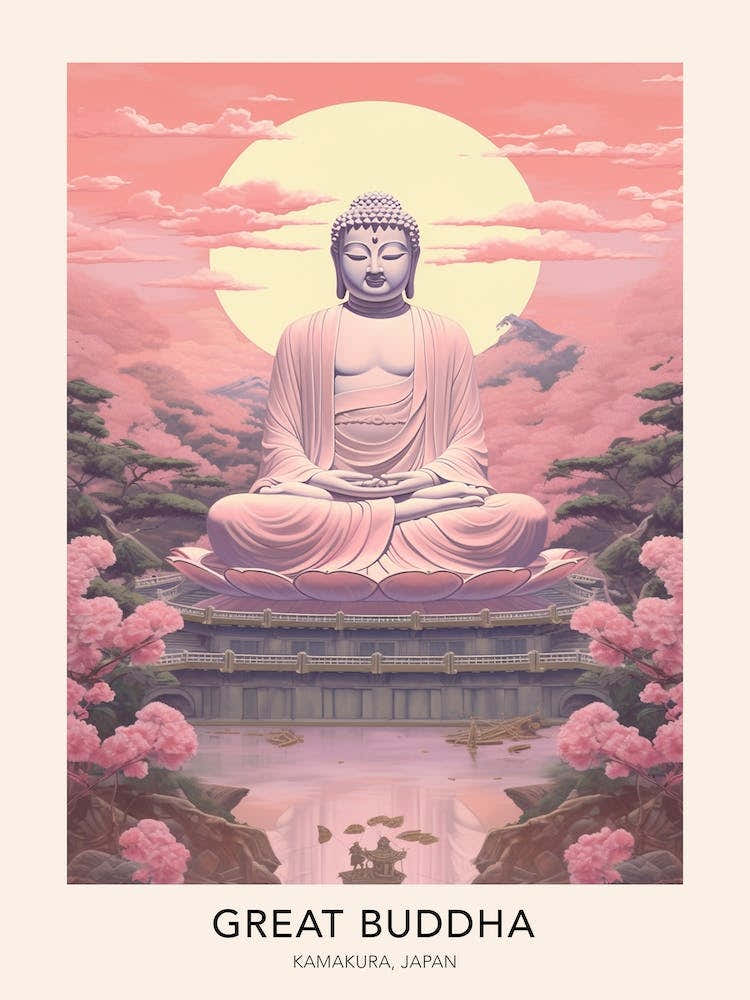 The Great Buddha Of Kamakura Japan Travel Poster