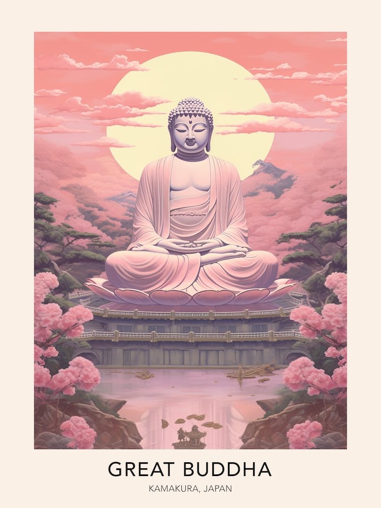 The Great Buddha Of Kamakura Japan Travel Poster