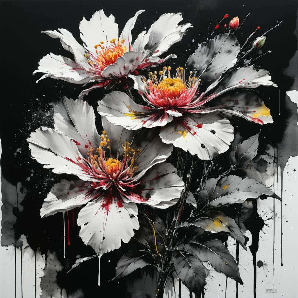 Flowers In Black And White