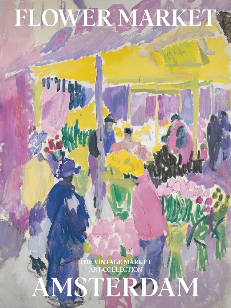 Vintage Flower Market Painting Amsterdam 3