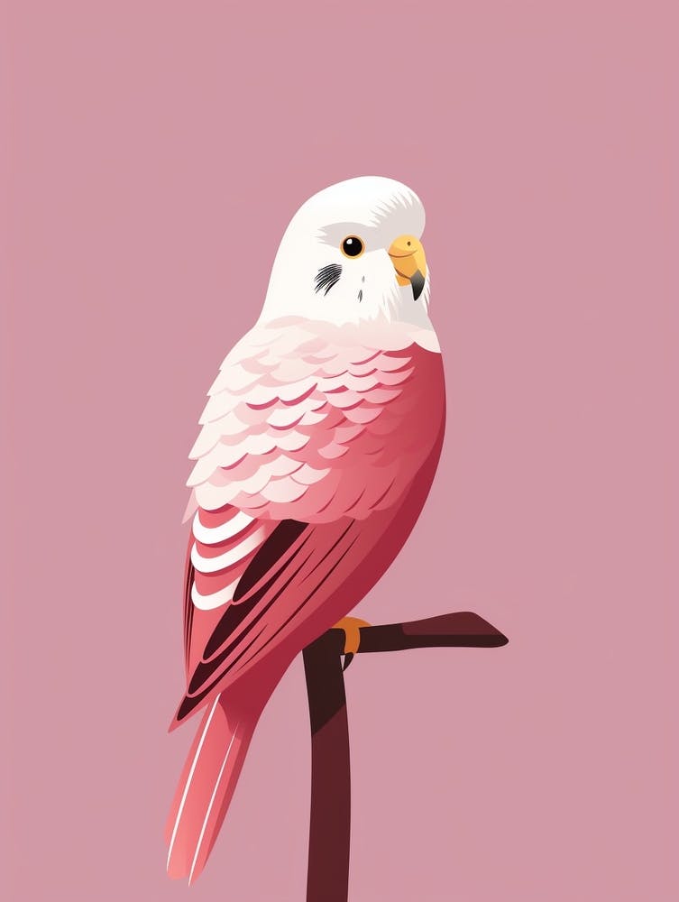 Minimalist Budgerigar 2 Illustration