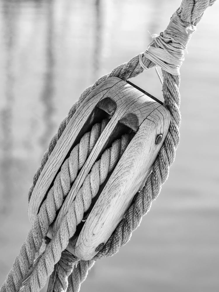 Black And White Photo Of A Rope
